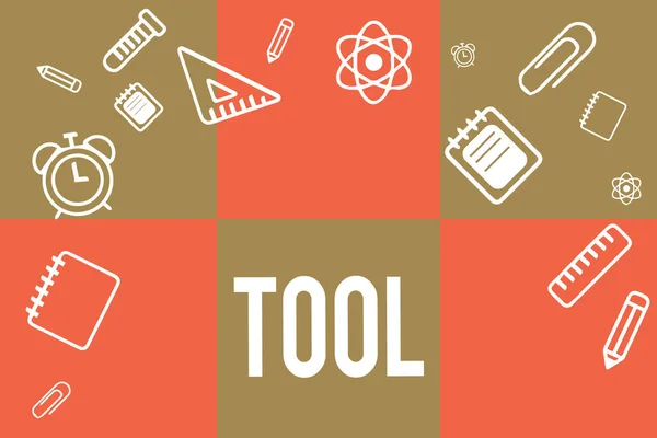 Ferramenta de escrita de texto manuscrito. Conceito significado Uma coisa usada em uma ocupação Dispositivo que realiza a função — Fotografia de Stock