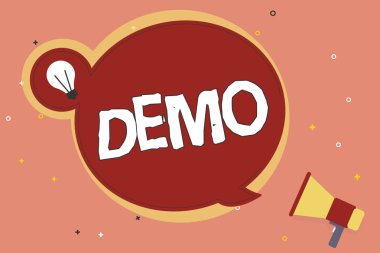 Word metin yazma Demo. İş kavramı bir ürün teknolojiler ve yetenekler kamu toplantı gösteri için