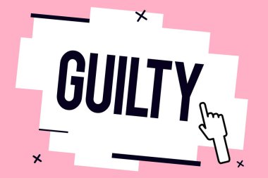 Kavramsal el Guilty gösterilen yazma. Kusurlu veya belirtilen zalimler Admitting eylem sorumlu vitrine iş fotoğraf