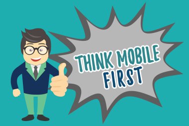 Düşünüyorum mobil ilk gösterilen Not yazma. Kolay taşınabilir aygıt erişilebilir içeriği 24 veya 7 Handy vitrine iş fotoğraf