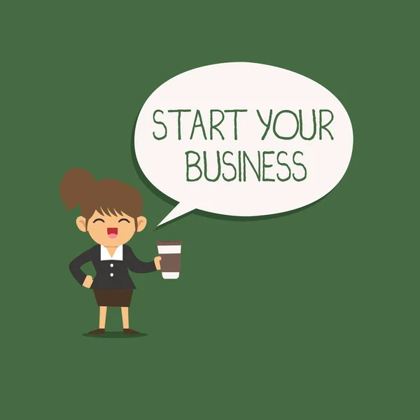 Написание заметки, показывающей Start Your Business. Представление бизнес-фото в новом венчурном бизнесе Создание новых продуктов — стоковое фото