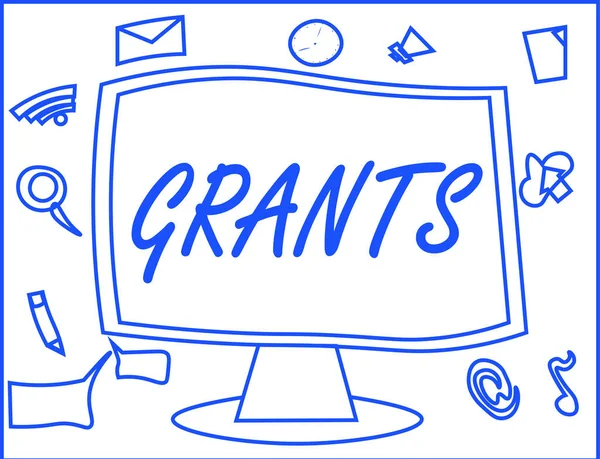 Handwriting text writing Grants. Concept meaning agree to give or allow something requested someone Authorize action