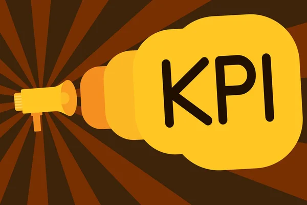 Текстовий знак, що показує Kpi. Концептуальна фотографія Оцінка успіху організації в конкретній діяльності — стокове фото