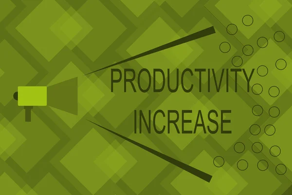 Skrivtecken som visar produktivitetsökning. Företagsfoto visa upp få fler saker gjorda Utgång per enhet av produktingång — Stockfoto