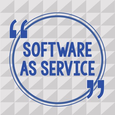 Yazılım hizmeti olarak gösterilen metin işareti. Kavramsal fotoğraf On Demand abonelikte lisanslı ve merkezi olarak barındırılan
