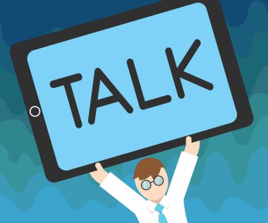 El yazısı metin konuşma. Express fikirlerini ve duygularını iletişim tarafından konuşulan sözcüklerin Speak Voice anlam kavramı