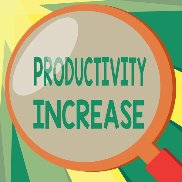 Konceptuell handstil som visar produktivitetsökning. Företagsfoto visa upp få fler saker gjorda Utgång per enhet av produktingång — Stockfoto
