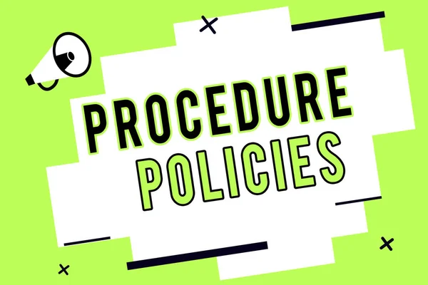Word writing text Procedure Policies. Geschäftskonzept für Schritte zu Leitprinzipien Regeln und Verordnungen — Stockfoto