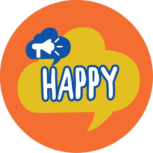 Conceptuele hand schrijven Happy tonen. Zakelijke foto tekst gevoel of het tonen van plezier tevredenheid over iets persoon — Stockfoto