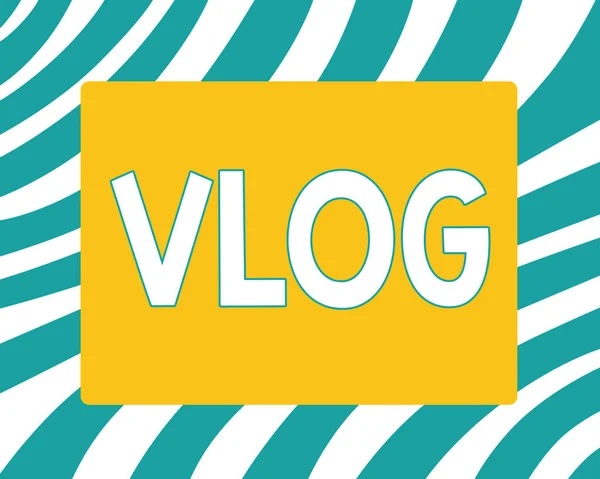 Schreiben Notiz zeigt vlog. Business-Foto präsentiert Blog, das kurze Videomaterial Social-Media-Plattform enthält — Stockfoto