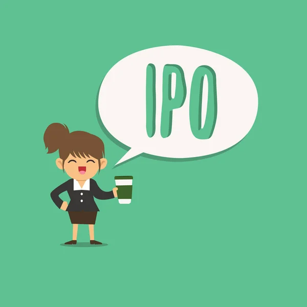 Tekst teken weergegeven: Ipo. Conceptuele foto zeer eerste verkoop van de aandelen die zijn uitgegeven door een vennootschap aan het publiek als investeerders — Stockfoto
