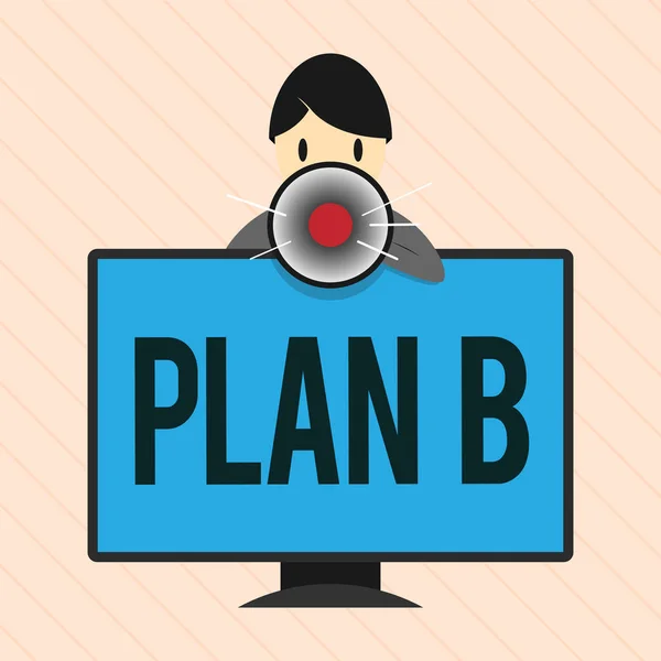 Word writing text plan b. business concept for ones backup plan oder strategie detaillierter vorschlag für etwas zu tun — Stockfoto