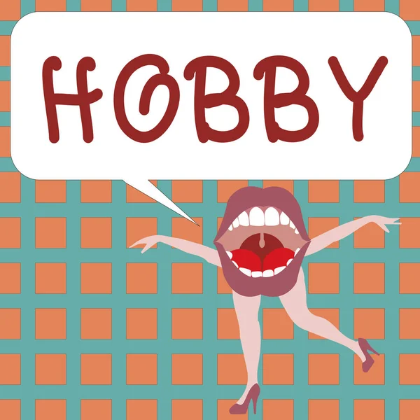 Tekst teken weergegeven: Hobby. Conceptuele foto activiteit gedaan regelmatig in zijn vrije tijd voor plezier-geluk — Stockfoto