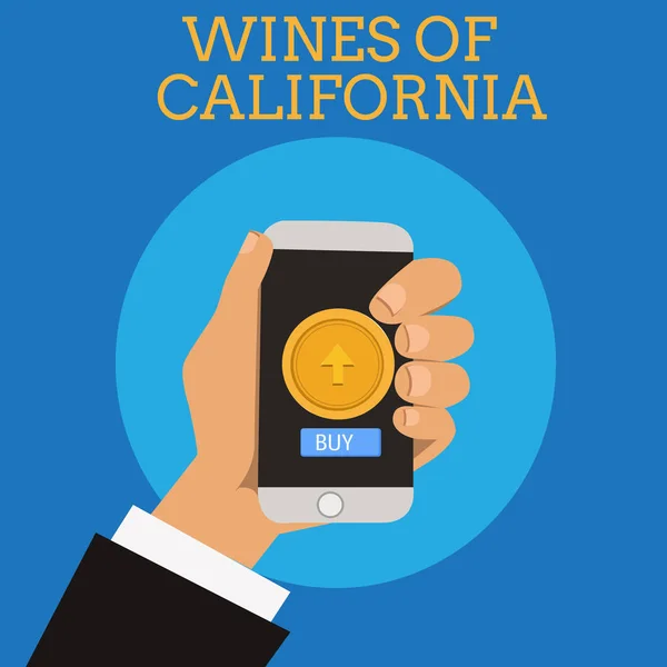 Text sign showing Wines Of California. Conceptual photo Best Winemakers in the USA Export Quality Beverage — Stock Photo, Image