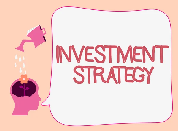 Escribir una nota que muestra la estrategia de inversión. Foto de negocios mostrando conjunto de reglas Procedimientos Comportamiento una guía para un inversor — Foto de Stock