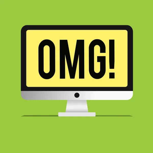 Signo de texto que muestra Omg. Foto conceptual Utilizado para expresar conmoción Excitación Incredulidad SMS atajo Expresión — Foto de Stock