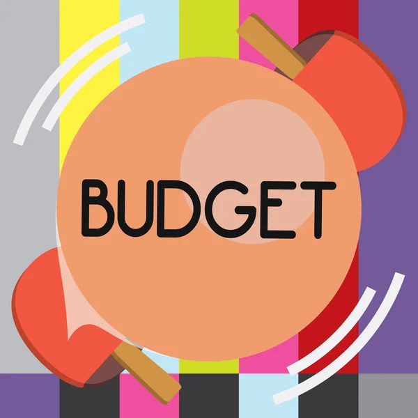 Wortlaut-Text-Budget. Geschäftskonzept zur definierten Schätzung von Einnahmen und Ausgaben für einen festgelegten Zeitraum — Stockfoto