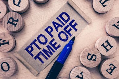 Word metin Pto ödenen zaman Off yazma. Kişisel bırakın tatil için tazminat işveren için iş kavramı verir