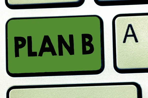 Texte textuel Plan B. Concept d'entreprise pour ceux Plan ou stratégie de sauvegarde proposition détaillée pour faire quelque chose — Photo