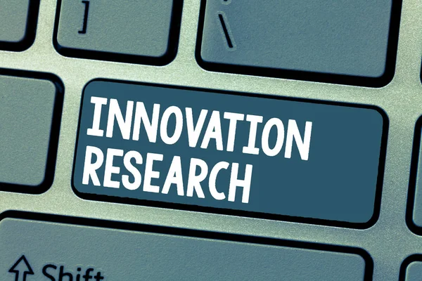 Segno di testo che mostra la ricerca sull'innovazione. Foto concettuale Prodotti esistenti I servizi nascono dal Nuovo Essere — Foto Stock