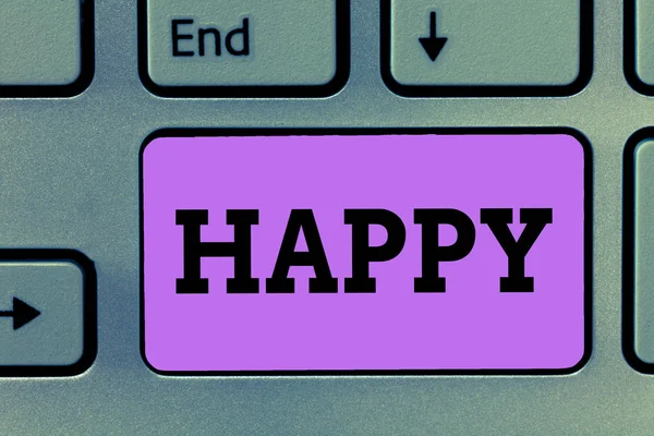 Happy gösterilen metin işareti. Kavramsal bir şey hakkında duygu ya da göstermek zevk kanaat fotoğraf kişi
