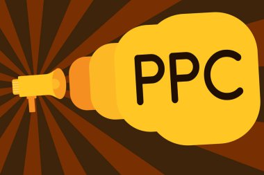 Pazarlama PPC. kavramsal fotoğraf reklamverenler bir ücret ödemek her zaman onların reklam gösterilen metin işareti tıklatıldığında