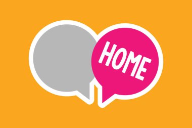 Eve gösterilen metin işareti. Bir ülke aile tarihi arkadaşlar kalıcı olarak yaşadığı kavramsal fotoğraf yer