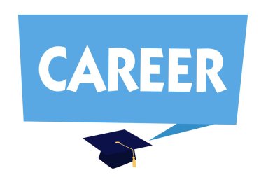 Kariyer gösterilen metin işareti. Dönem kişi ömür boyu ilerleme için fırsatlar ile üstlenilen kavramsal fotoğraf.