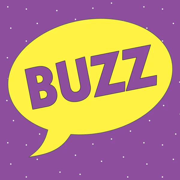 Tekst teken weergegeven: Buzz. Conceptuele foto snel sfeer van opwinding en activiteit gerucht telefoongesprek — Stockfoto