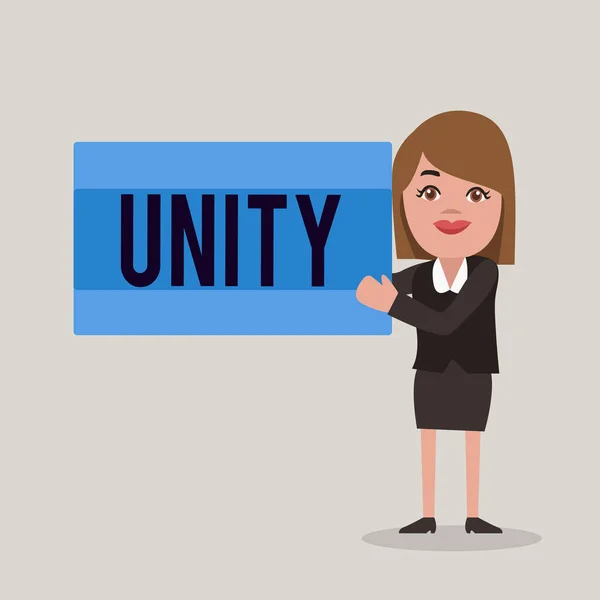 Aplikace Word psaní textu jednoty. Obchodní koncept pro stav united nebo jako celek stává jedna osoba — Stock fotografie