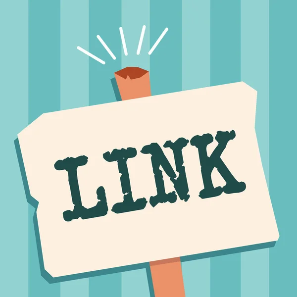 Texto escrito Link. Conceito de negócio para Loop em uma cadeia Rede de rotas entre páginas da web Conexão — Fotografia de Stock