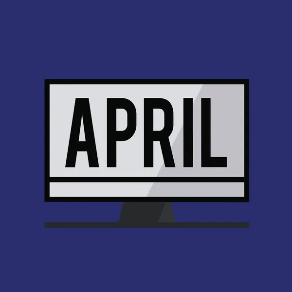 Εννοιολογική χέρι γραφή δείχνει Απριλίου. Επαγγελματίες φωτογραφία κείμενο Άνοιγμα μπουμπούκια των λουλουδιών άνοιξη σεζόν τέταρτος μήνας του έτους — Φωτογραφία Αρχείου