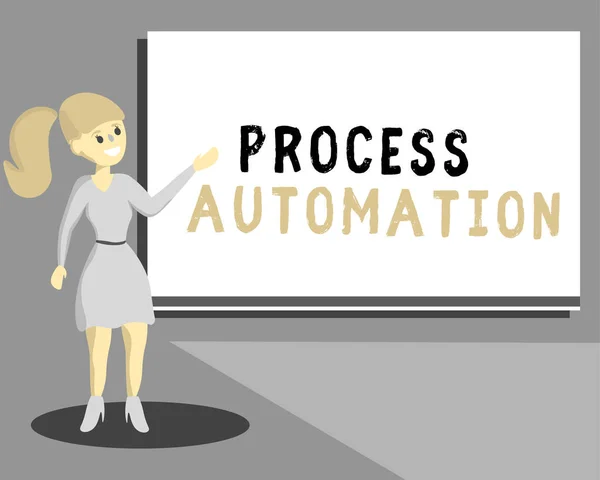 Conceptuele handschrift tonen Process Automation. Business foto tekst Transformatie Gestroomlijnde robot om redundantie te voorkomen — Stockfoto