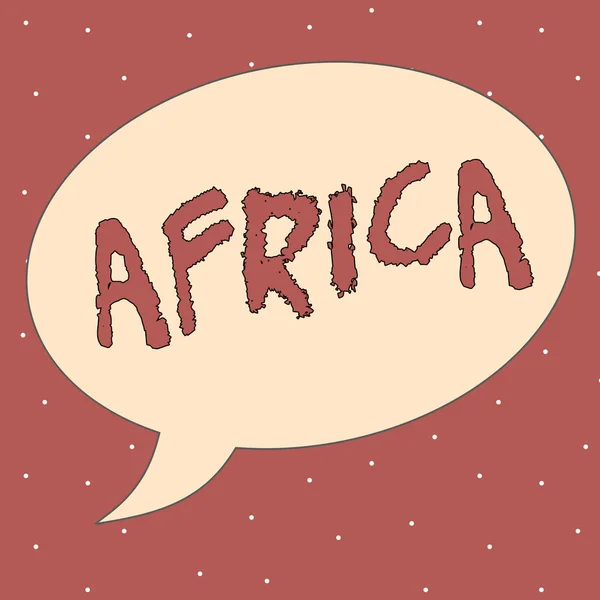 Konzeptuelle Handschrift, die Afrika zeigt. Business-Foto, das den zweitgrößten und zweitbevölkerungsreichsten Kontinent der Welt zeigt — Stockfoto