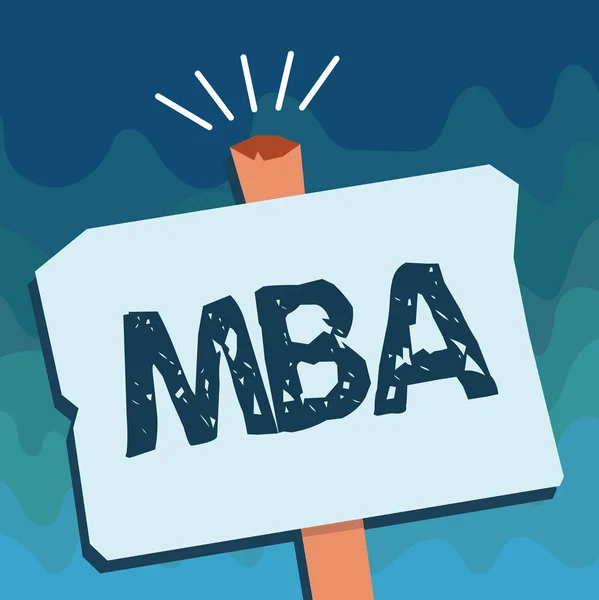 Handwriting text Mba. Concept meaning Advanced degree in business fields such as administration and marketing