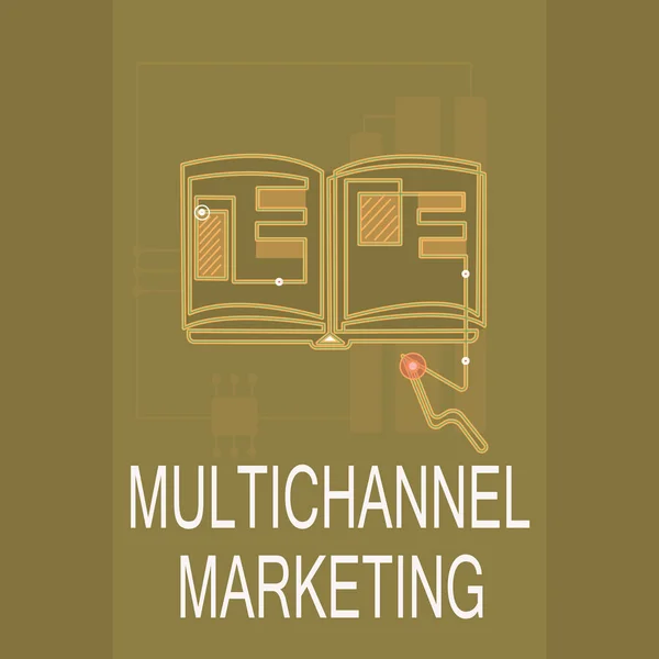 Escritura manual conceptual que muestra Marketing multicanal. Texto de foto de negocios para un consumidor para comprar de cualquier manera es más fácil — Foto de Stock