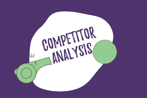 Writing note showing Competitor Analysis. Business photo showcasing Determine the Strength Weakness of Competitive Market — Stock Photo, Image