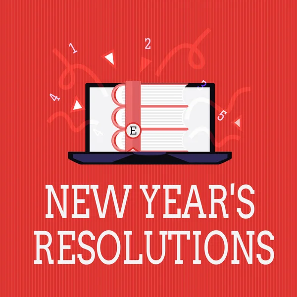 Σύνταξη σημείωσης δείχνει νέο έτος s είναι ψηφίσματα. Επαγγελματίες φωτογραφία προβάλλοντας λίστα Wishlist πράγματα να ολοκληρώσουν ή να βελτιώσουν — Φωτογραφία Αρχείου