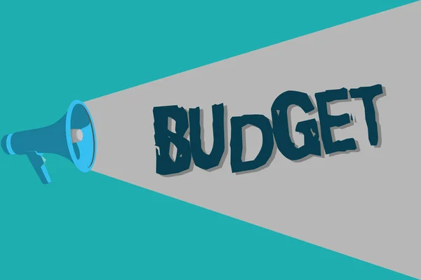 Konzeptionelle Handschrift, die Budget zeigt. Business Foto Text definierte Schätzung von Einnahmen und Ausgaben für einen festgelegten Zeitraum — Stockfoto