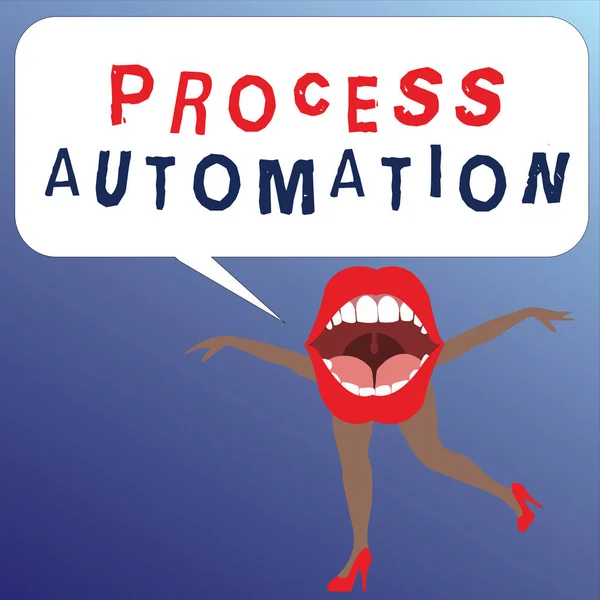 Schrijfnotitie met procesautomatisering. Zakelijke foto presentatie Transformatie Gestroomlijnde robot om redundantie te voorkomen — Stockfoto