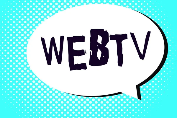 Szó szöveg írása Webtv. Üzleti koncepciója internetes továbbítására programok előállított online és a hagyományos — Stock Fotó