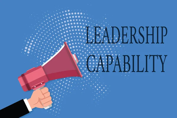 Slovo psaní textu Leadership Capability. Obchodní koncepce pro to, co Leader může vybudovat schopnost efektivně vést — Stock fotografie