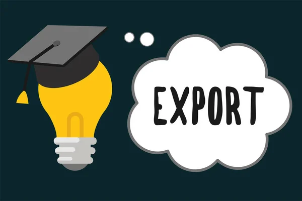 Export von handschriftlichen Texten. Konzept bedeutet, Waren oder Dienstleistungen in ein anderes Land zu schicken, um sie dort zu verkaufen Massenproduktion — Stockfoto