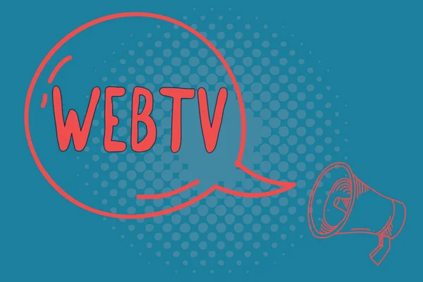 字文字 Webtv。互联网传输程序的商业概念, 在网上和传统上产生 — 图库照片