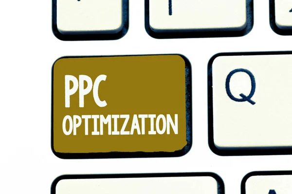 Handschrift tekst Ppc Optimalisatie. Concept betekent Verbetering van zoekmachine platform voor betalen per klik — Stockfoto