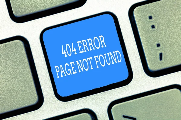 Signo de texto que muestra la página de error 404 no encontrada. La página web de fotos conceptuales en el servidor ha sido eliminada o movida —  Fotos de Stock