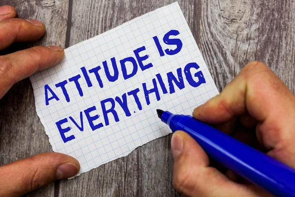 Handwriting text writing Attitude Is Everything. Concept meaning Positive Outlook is the Guide to a Good Life — Stock Photo, Image