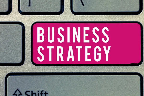 Word writing text Business Strategy. Business-Konzept für Management-Spielplan, um das gewünschte Ziel oder Ziel zu erreichen — Stockfoto