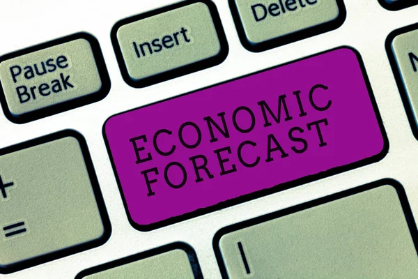 Word writing text Economic Forecast. Business concept for Process of making predictions about the economy condition — Stock Photo, Image