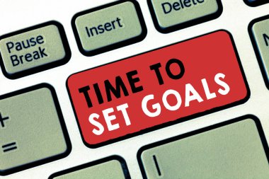 Kavramsal el zaman için Set gol gösterilen yazma. İş fotoğraf metin istenilen amaç gelecekte başarmak istedim